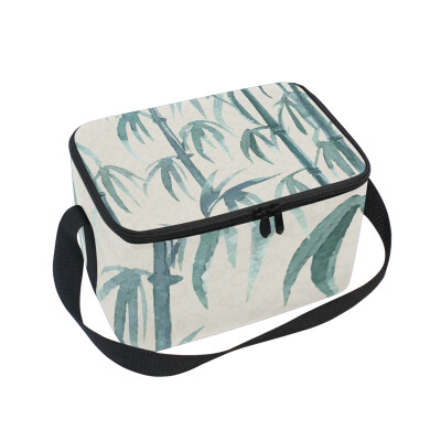 

ALAZA Insulated Lunch Box Ink Bamboo Lunch Bag for Men Women Portable Tote Bag Cooler Bag