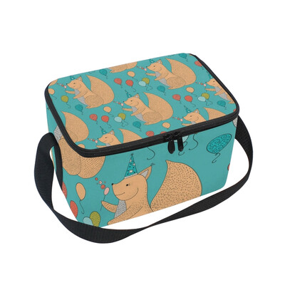 

ALAZA Lunch Box Insulated Lunch Bag Large Cooler Squirrel And Balloon Tote Bag