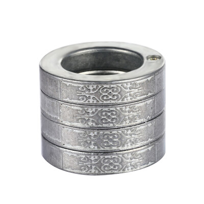 

Man Stylish Defensive Hexagon Round Ring with Four Layer Design