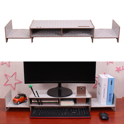 

DIY Multipurpose Monitor Stand Riser Large Desk Organizer Wood Transformable Design for Office School Home
