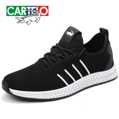 

Cartier crocodile sports casual mens shoes fashion trend breathable flying woven Korean version simple soft&comfortable 0119 black&white 41