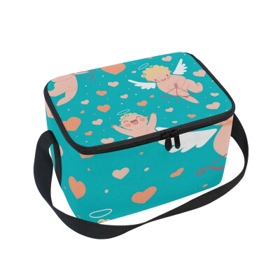 

ALAZA Insulated Lunch Box Happy Angel Lunch Bag for Men Women Portable Tote Bag Cooler Bag