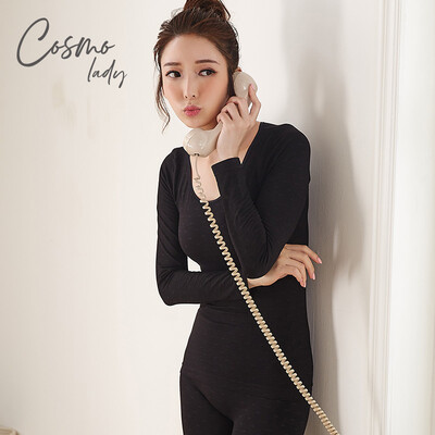 

Urban Beauty Ladies Slim Thermal Underwear Set 2018 Autumn&Winter New Qiuyi Qiuku Womens Youth Thick Long Sleeve Round Collar Seamless Warm Clothing 2W8306 Black