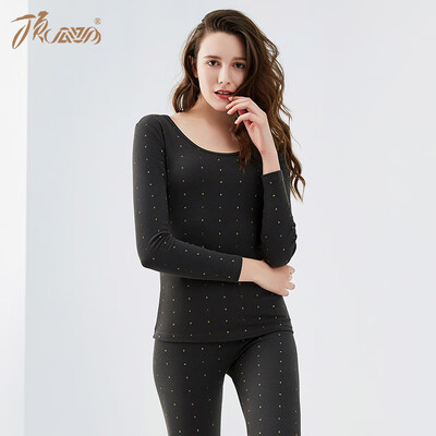 

Top melon autumn clothes long pants women 2018 new couple autumn clothes long pants comfortable youth thermal underwear cotton sweater set t90031-01031 Navy blue printing 185