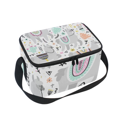 

ALAZA Lunch Box Insulated Lama Seamless Pattern Lunch Bag Large Cooler Tote Bag for Men Women