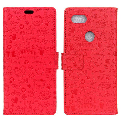 

MOONCASE Google Pixel 3 Little Witch Leather Case - Red