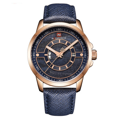 

NAVIFORCE NF9151 Men Watch Quartz Leather Strap Simple Wristwatch Time Display Fashion Casual 3ATM Waterproof Date Week Luminous H