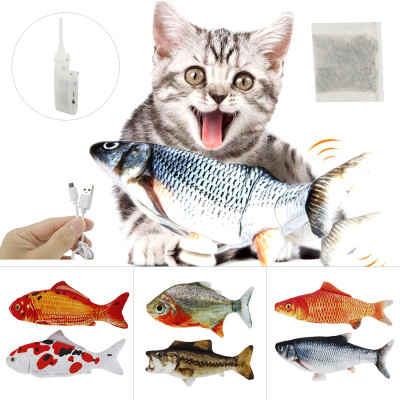 

Willstar 2Pcs Electric Wagging Fish Cat Toy Plush Flopping fish Interactive Pet Toys UK