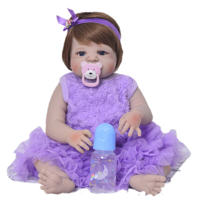 

Cute 11 Inch Pasted Mohair Mini Reborn Baby Doll 27 cm Full Silicone Vinyl Lifelike Baby Reborn Menina For Kid Game Toy Can Bath