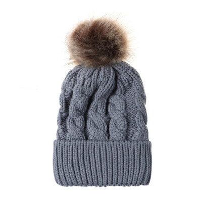 

Winter Warm Women Knitted Crochet Wool Hat Hair Ball Earmuffs Caps Infant Toddler Kid Cute Hairball Beanie Cap