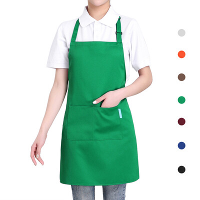 

Esonmus Adults Polyester Kitchen BBQ Restaurant Apron with Adjustable Neck Belt 2 Pockets for Cooking Baking Gardening for Men Wom
