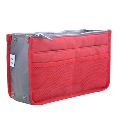 

Organizer Insert Bag Women Nylon Travel Insert Organizer Handbag Purse Large liner Lady Makeup Cosmetic Bag Cheap Female Tote