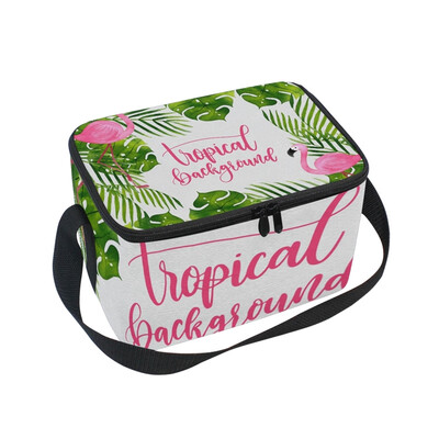 

ALAZA Lunch Box Tropical Swan Insulated Lunch Bag Large Cooler Tote Bagfor Men Women