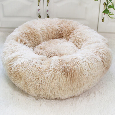 

Winter Warm Round Plush Cat Bed House Soft Long Plush Cat Bed Best Dog Bed For Small Dogs Cats Nest Sleeping Pet Bed Puppy Mat