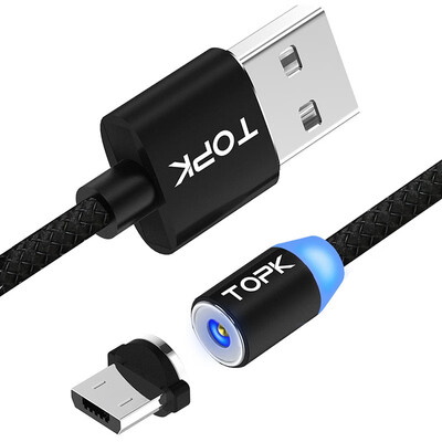 

TOPK R-Line2 1M LED Magnetic MicroUSB Cable Premium Nylon Braided Magnet MicroCable