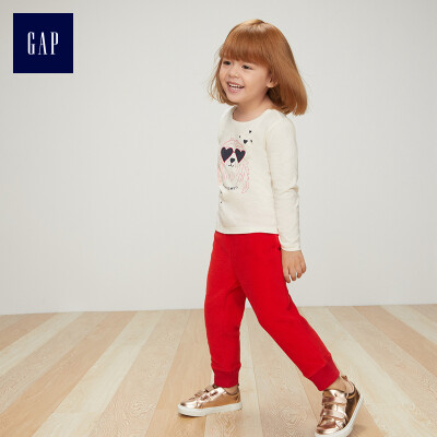 

GAP flagship store baby girl plus cashmere casual pants 307655 baby children fleece pants modern red 12-18M