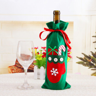 

Christmas Tree Snowman Design Wine Champagne Bottle Cover Red Wine Gift Bags Pretty Merry Christmas Decoration Supplies Xmas Home