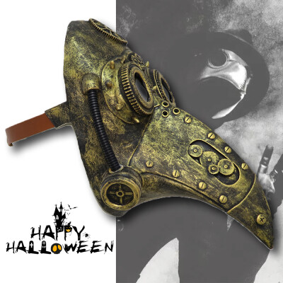 

Willstar Plague Doctor Mask Halloween Costume Bird Long Nose Beak PU Leather Steampunk