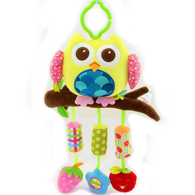 

Baby Soft Rattle Toys Stroller Crib Hanging Bell Puppet Toys Animal Wind Chime Purple Owl
