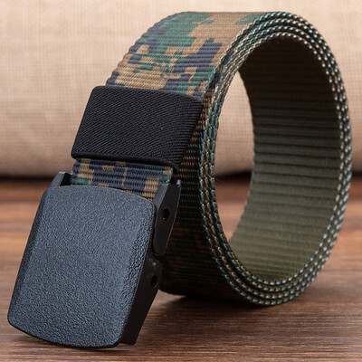 

Canvas Belt for Men Outdoor Leisure Nylon Plastic Button Canvas Belt Knitted Trousers Belt