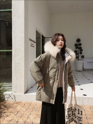 

Pocket Drawstring Down Jacket Women Fashion Thicken White Duck Down Jacket 90250