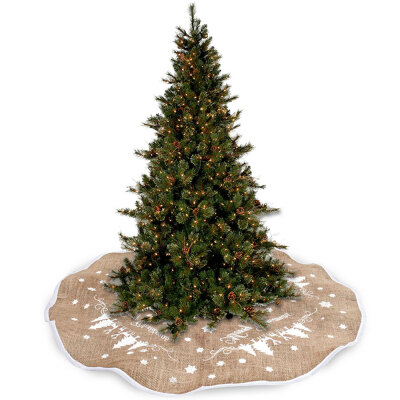 

Willstar 77CM Round Christmas Tree Skirt Base Floor Mat Cover Home Party Decor Xmas