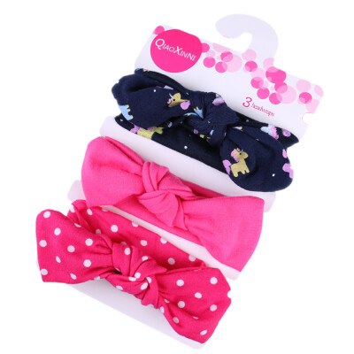 

3Pcs Baby Headbands Elastic Knotted Cotton Girls Hairbands Hair Accessory for Newborn Toddler Children Style 14