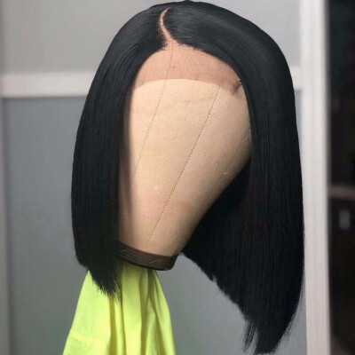 

Side Part Short Bob Straight Lace Wig 100 Brazilian Human Hair Full Lace Wig Pre Plucked Hairline Unprocessed Virgin Lace Wig