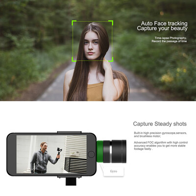 

FUNSNAP Capture 3-Axis Handheld Brushless Gimbal Stabilizer for Smart Phone iPhone Samsung Xiaomi GoPro Sports Camera