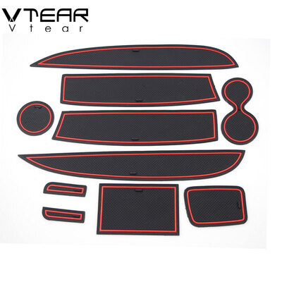 

Vtear For Renault Clio 4 Door Groove Mat Anti-Slip mat anti slip Non-slip gate slot cup pad door Interior decoration car-styling