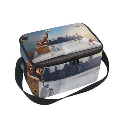 

ALAZA Lunch Box Insulated Lunch Bag Large Cooler Dreamlike Travel Giraff Tote Bag