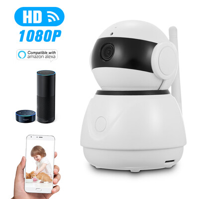 

Home Security WIFI Camera 1080P Wireless IP Camera Compatible with Alexa Echo Show Baby Monitor with Motion Detection PTZ TF Ca
