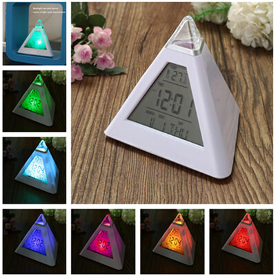 

Willstar Electric Digital Led Alarm Clock Mains Battery Kids Bedroom 7 Colors Night Light