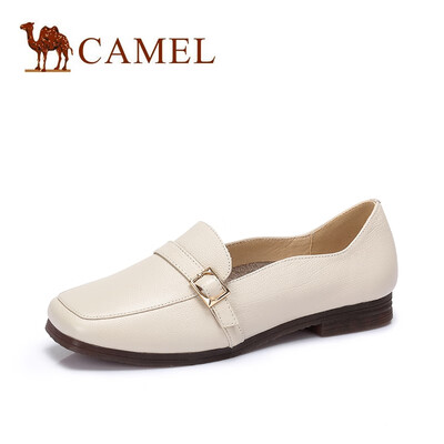 

Camel CAMEL ladies simple British buckle square head low heel shoes A915046197 beige 39