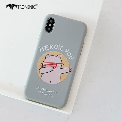 

TRONSNIC Pig Hip hop Phone Case for iPhone  MAX Matte Rock Bear Case Grey Soft TPU Covers