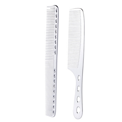 

2Pcs Salon Hair Comb with Scale Professional Barber Hairdressing Steel Comb Metal Hair Cutting Comb