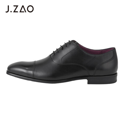 

Beijing Tokyo leather shoes mens three joints business dress shoes England with small square head Italian first layer cowhide black 43