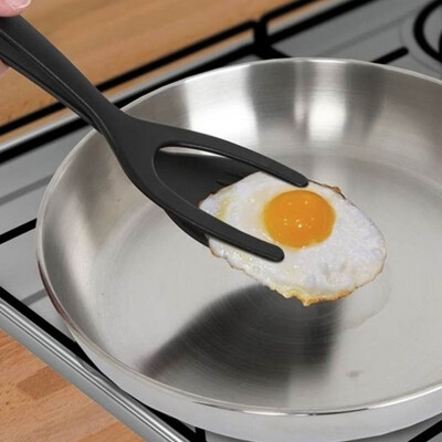 

2 In 1 Tongs Grip And Flip Spatula Perfect Omelet Egg Pancake Tool