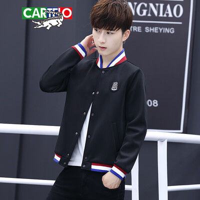 

Cartier crocodile CARTELO jacket 2019 spring&autumn new mens trend wild short jacket jacket QT815-JK205 black L