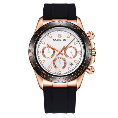 

OCHSTIN Business Men Watch Silicone Strap Quartz Sport Wristwatch Calendar Fashion Casual Luminous Male Watches