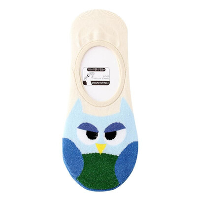 

Japanese Fashion Harajuku Invisible Cartoon Jacquard Animals Owl Pattern Funny Socks Fine Quality Socks Antiskid Anti-beriberi Ant
