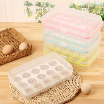 

Portable Egg Storage 15 HolesBox Portable Refrigerator Fresh Container Case Bins Plastic Egg Storage Box