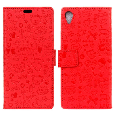 

MOONCASE Alcatel 1 Little Witch Leather Case - Red