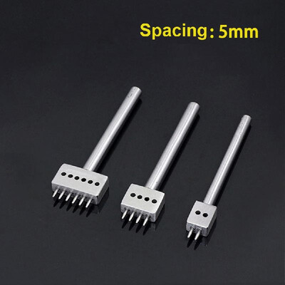 

3Pcs DIY Leathercraft Tools 456mm Spacing Leather Hole Punches 246 Prongs Stitching Punch Hollow Drilling Tools Set for Leath