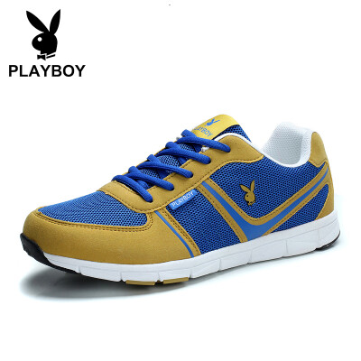 

Playboy PLAYBOY fashion wild mesh sports shoes mens lightweight breathable DA51036 sapphire blue yellow 40