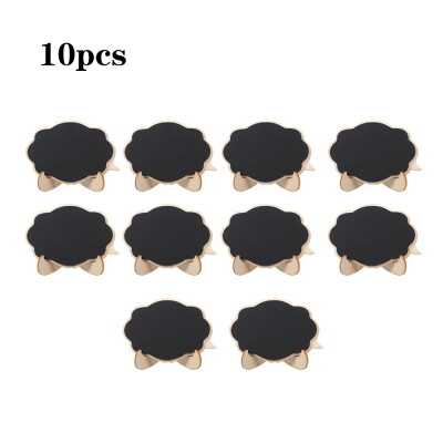 

3D Mini Thicker Black Chalkboards Wooden Small Message Board Signs for Weddings Party Decoration with Easel Stand 110pcs