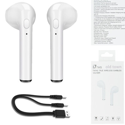

Hot Sell i7s TWS Mini Wireless Bluetooth Earphone Stereo Earbud Headset With Charging Box Mic For All Smart phone