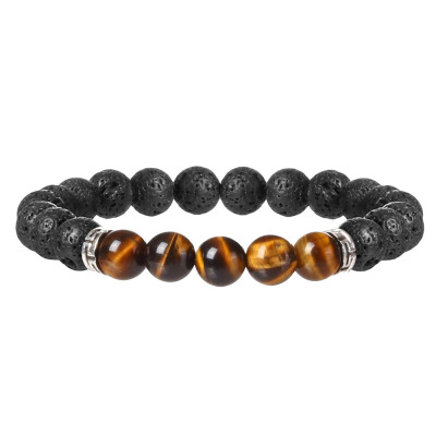 

Fashion Mens Womens Unique Natural Stone Gemstone Volcanic Lava Bracelet Healing Bracelet Round Beads Elephant Shape Decoration