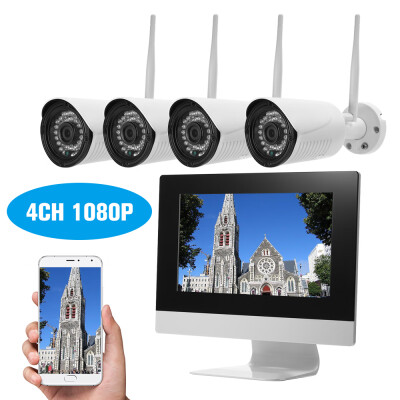 

4 Channel HD 1080P Wireless WiFi NVR Kit 101 Network Video Recorder 4pcs 720P WiFi IP Camera Support Onvif IR Night Vision Pho