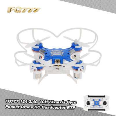 

Original FQ777 124 24G 4CH Six-axis Gyro Pocket Drone RC Quadcopter RTF with One-key Return Headless mode 3D-flip Function